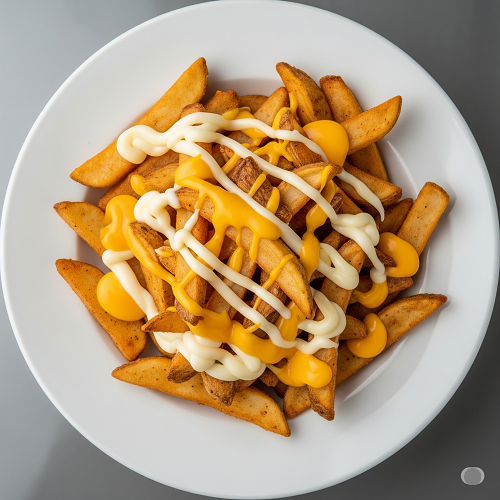 Cheesy Chips With Kebab Sauce 